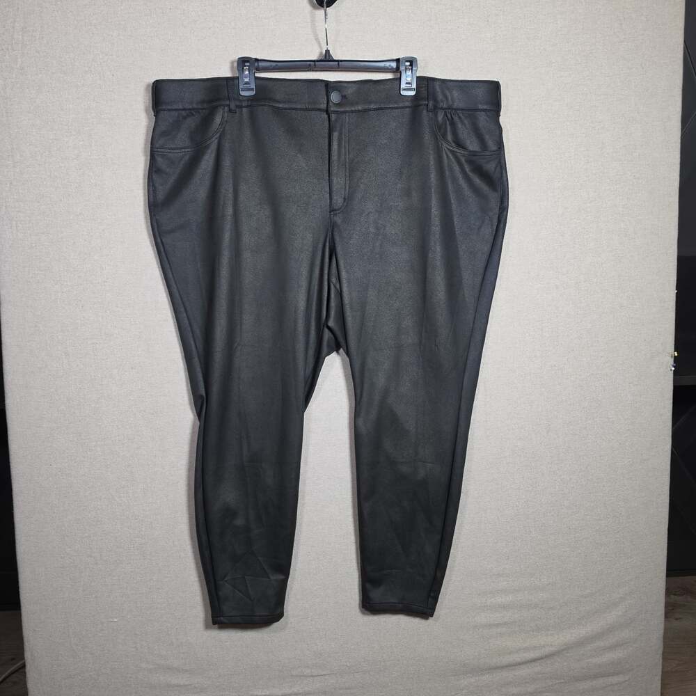 Lane Bryant Black Metallic Stretch Pants Womens Size 28 Plus NWT